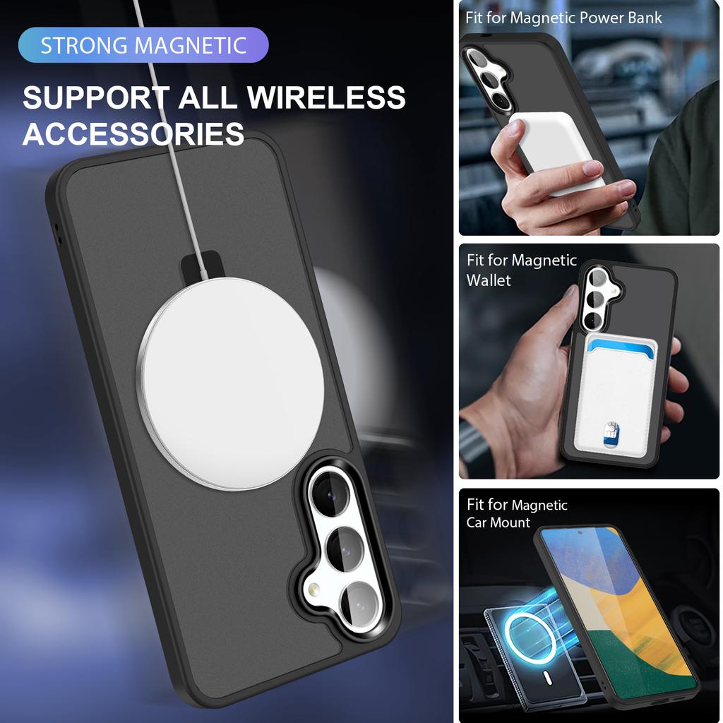 For Samsung Galaxy S24 Ultra PC Case Kickstand Protective Cover Compatible with MagSafe