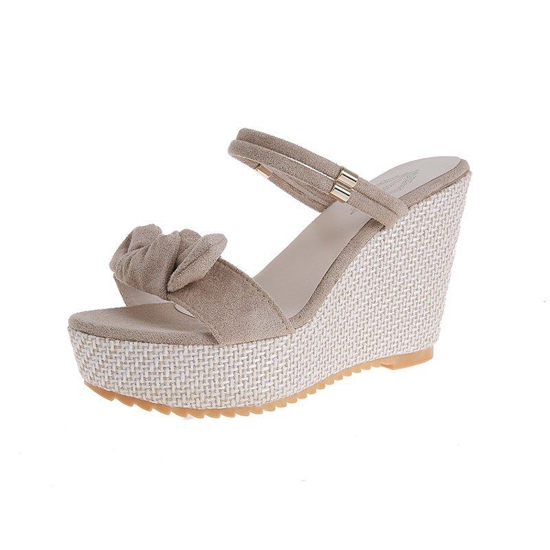 Новые дизайнерские джинсовые сандалии. Женские сандалии. Высококачественные туфли на танкетке и высоком каблуке. Туфли на платформе с открытым носком. Женские сандалии на толстой подошве.