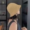 Summer Hat Versatile Solid Color Short Basin Knitted Straw Hat Fashion
