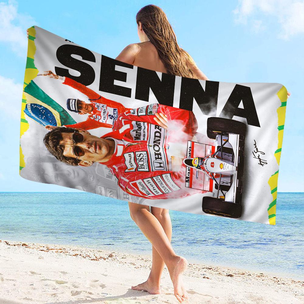 Пляжное полотенце из микрофибры Ayrton Senna Racer Впитывающее Быстросохнущее Мягкое Полотенце для Йоги, Плавания, Курорта, Альпинизма