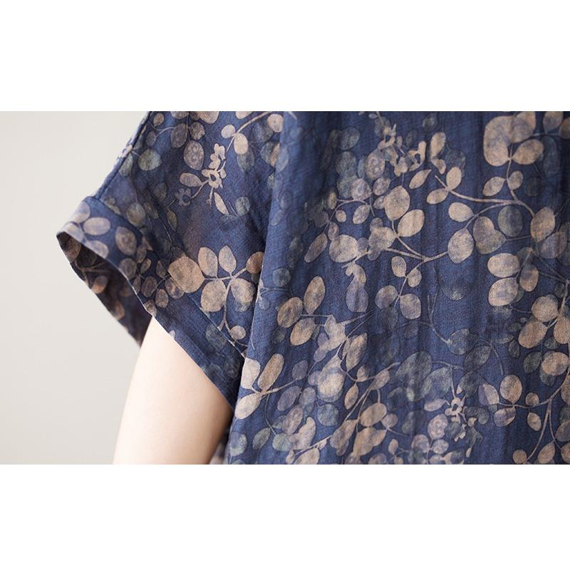 Dimanaf 2025 Лето Плюс Размер Длинное Платье Базовое Женское Повседневное Свободное Винтажное Платье Оверсайз с V-образным вырезом Новое Платье С Принтом