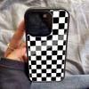 Черно-белый шахматный узор PC+TPU Чехол для телефона Для Iphone 17 Air 16 15 14 13 12 11Pro Max Жесткий пластик