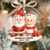 Подвеска на елку Стареем вместе с 2025 года Персонализированное акриловое рождественское украшение Декор пары Санта
