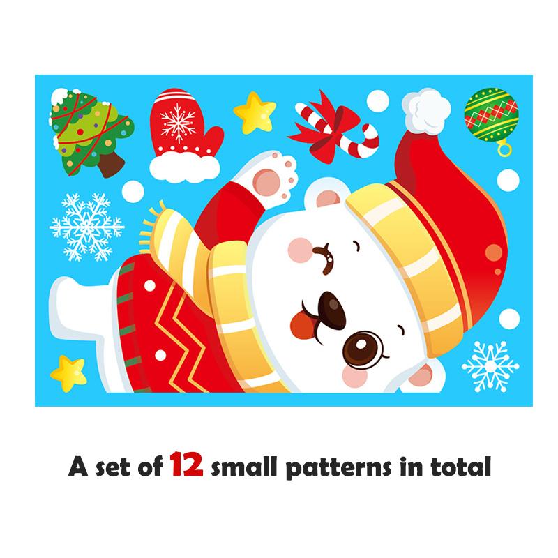 1 комплект рождественских электростатических наклеек на окна в виде снежинок для детской комнаты, рождественские украшения, наклейки на новогодние обои