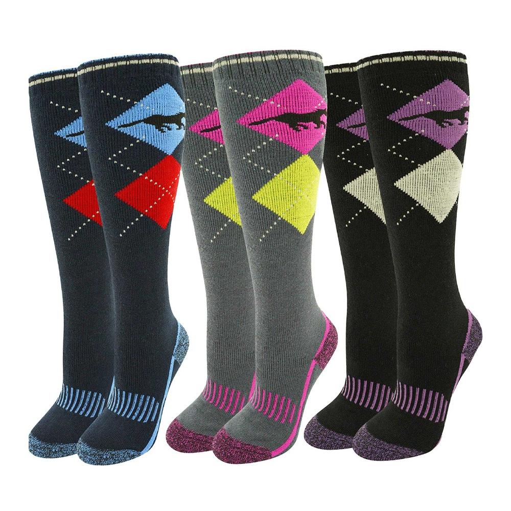 Soxy Womens/Ladies Argyle High Riding Socks (Pack of 3)