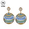 LUXY MOON Women Fashion Bohemian Hollow Large Round Leaf Earrings Wild Temperament Jewelry