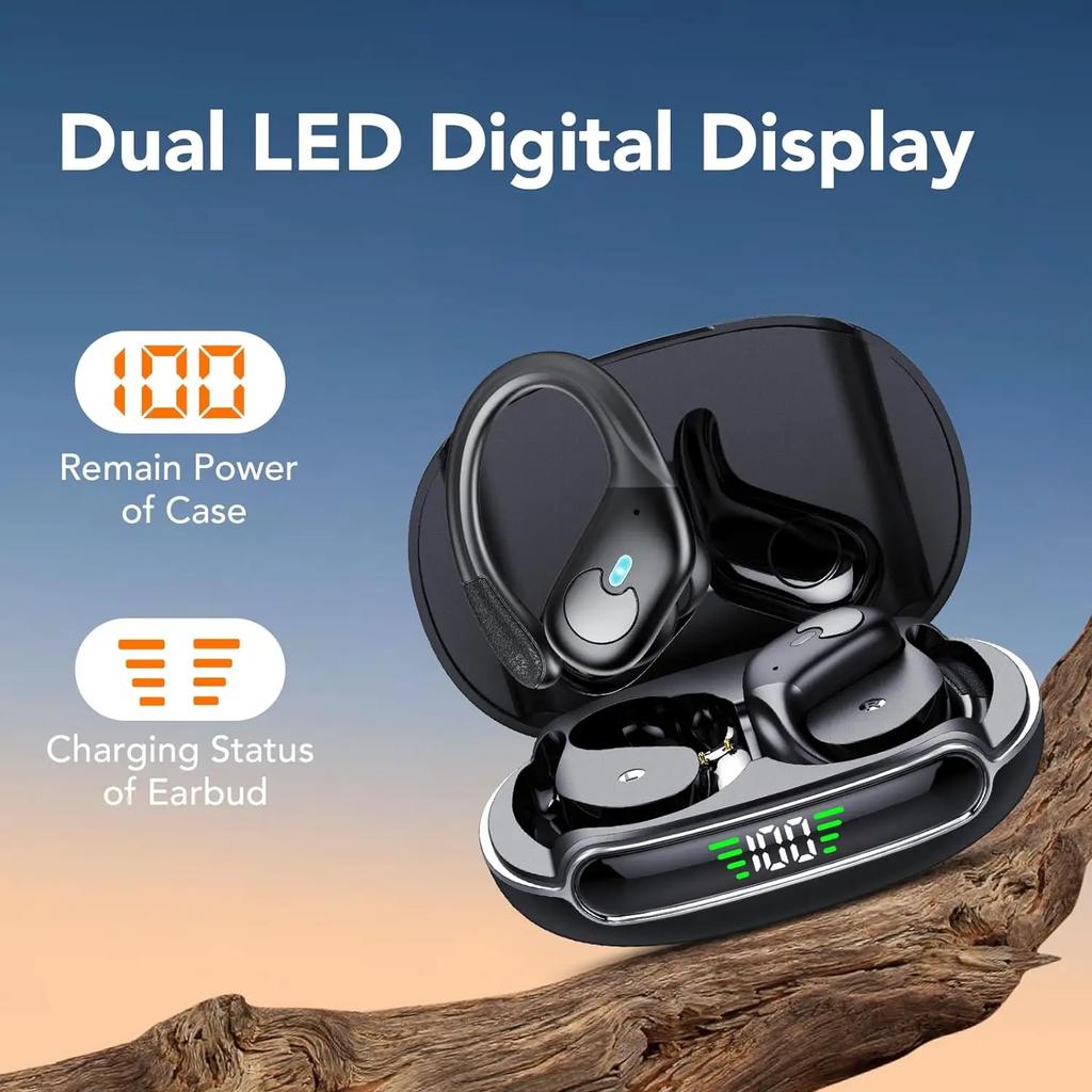 Wireless Earbuds, Bluetooth 5.4 Headphones Sport, Bluetooth Earbuds with ENC Noise Canceling Mic, Bass Stereo Wireless Earphone
