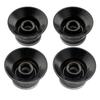 Musiclily Pro Inch Size USA 2 Volume 2 Tone Reflector Knob для Les Paul SG Top of Left Handed Guitar, Black/Silver (Набор 4)