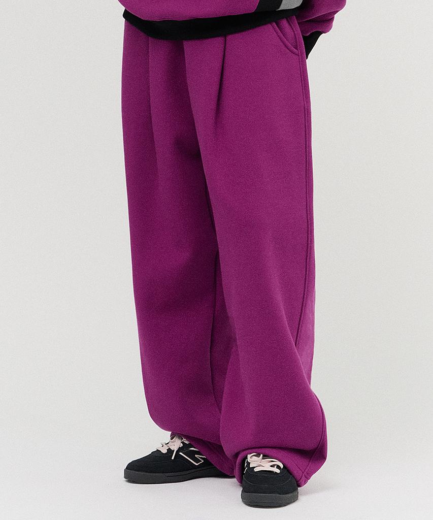 GAINSBORO One-Pleat Wide Sweatpants_Magenta