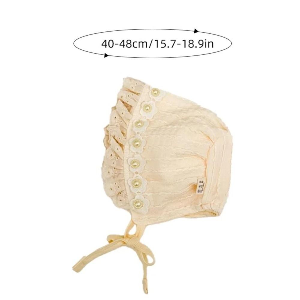 Breathable Cotton Ear Protection Fetal Cap Ruffle Baby Bonnet Bonnet 2-24Month Infant