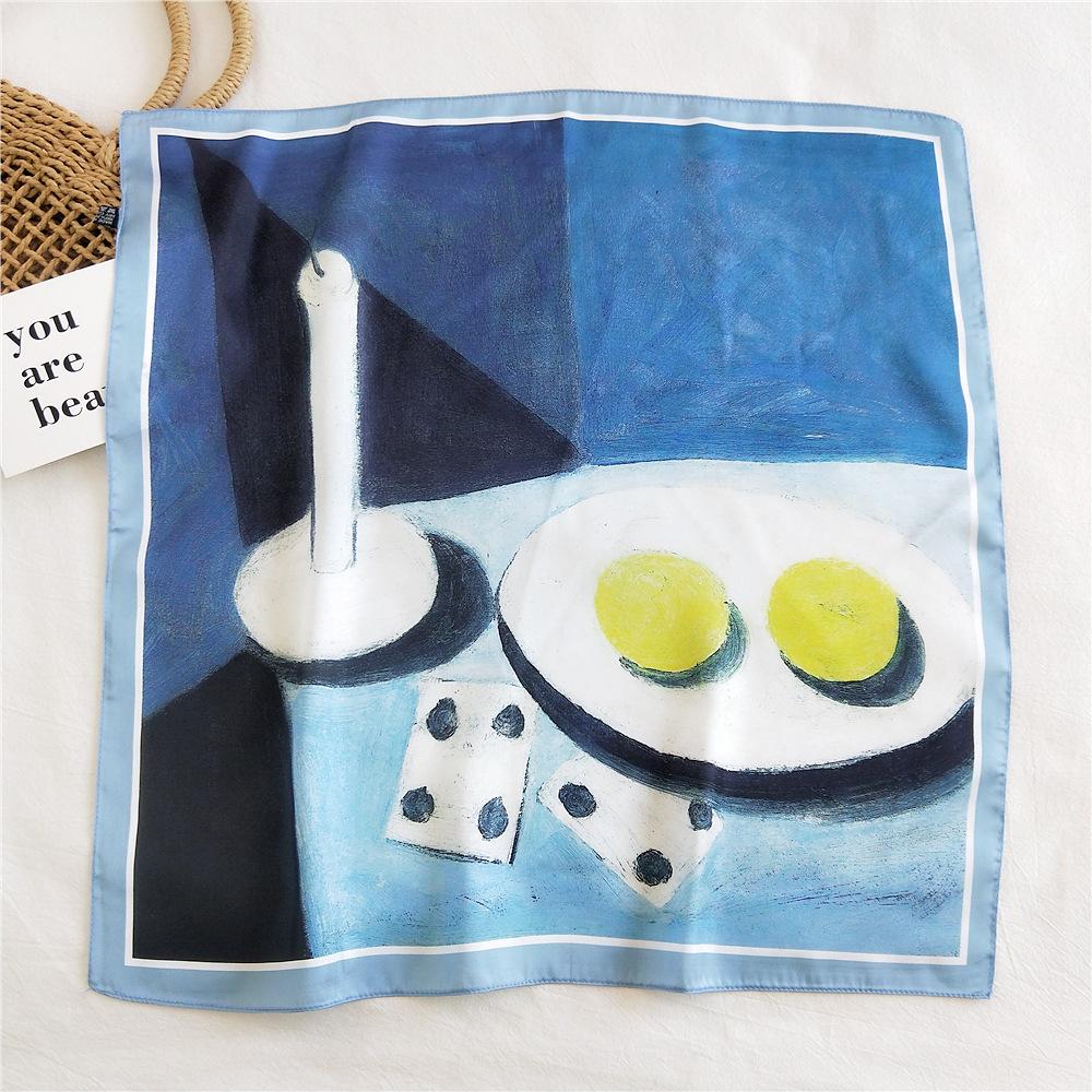 53CM Silk Scarf Small Square Scarf Versatile For Women Spring And Autumn Thin Design Fashionable And Stylish Decorative Scarf Professional Flight