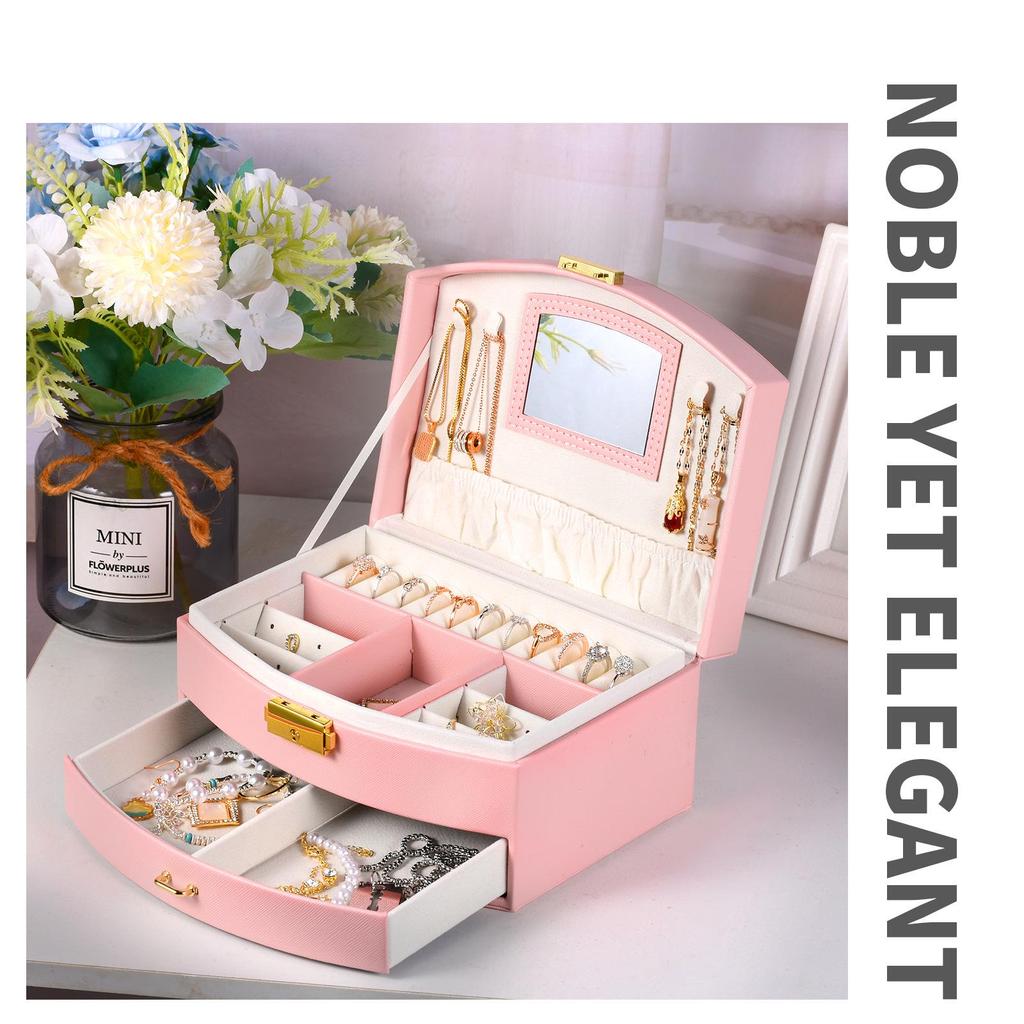 Запираемая многослойная шкатулка для сережек – ящик для хранения детских вещей Princess