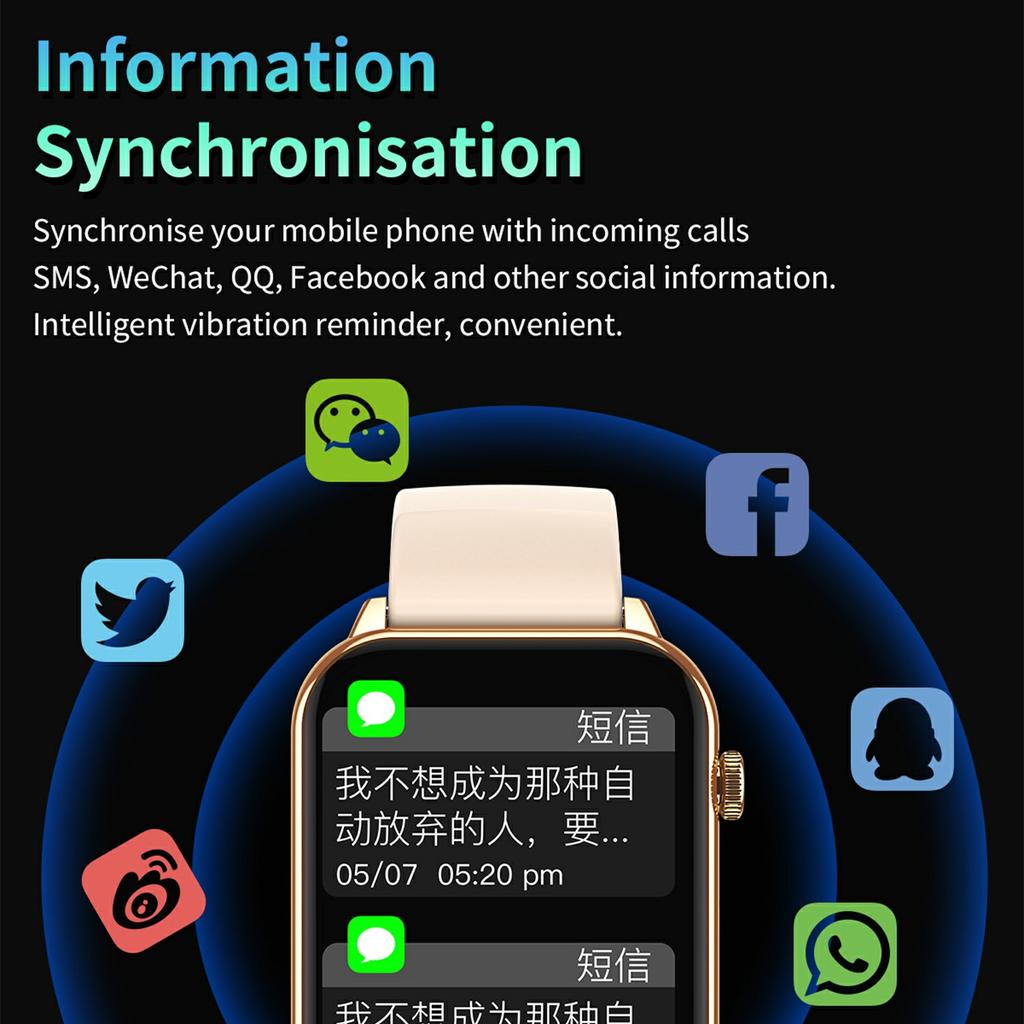 CY23 Умные часы с поддержкой Bluetooth-звонков, мониторингом сердечного ритма и сна, для здоровья, спортивные часы