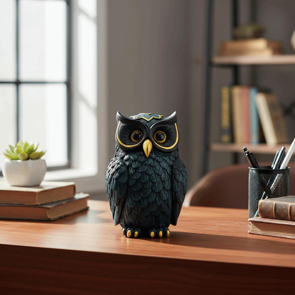 Cute Owl Statue Vintage Owl Sculpture Entryway Decoration Animal Statue TV Cabinet