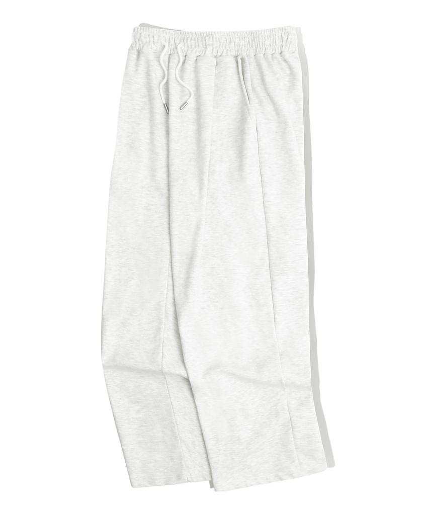 FILLUMINATE One-Pleat Wide Sweatpants - Light Grey