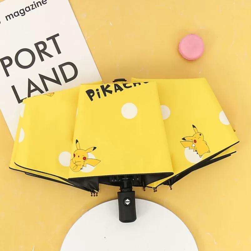 Children's Umbrella, Rain or Shine, Pikachu, Fully Automatic Folding Umbrella for Elementary School Students, Boys and Girls, Kindergarten, and