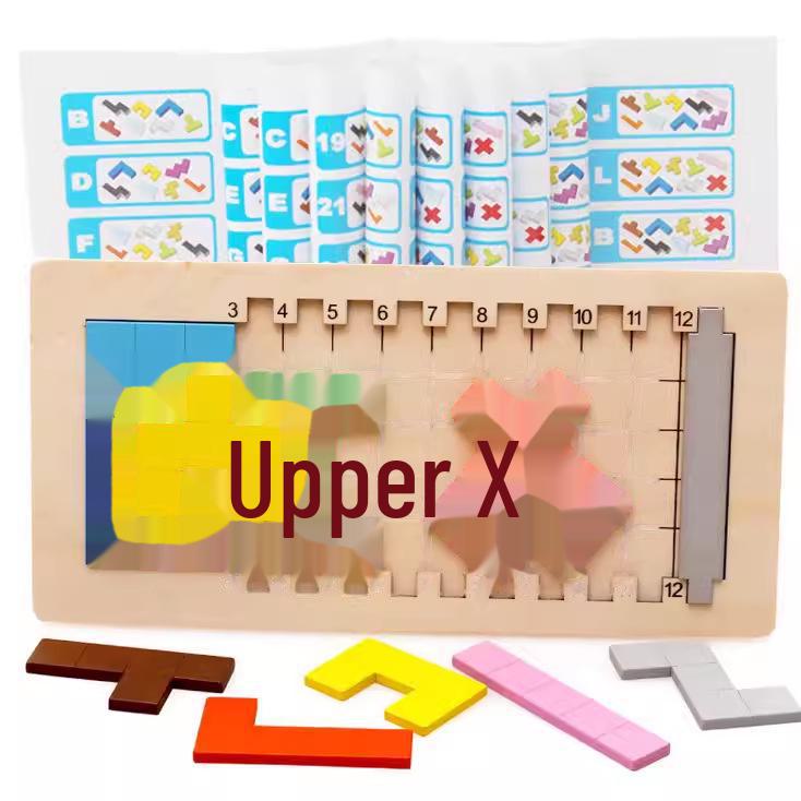 Деревянные обучающие блоки тетриса - головоломка танграм для раннего детства