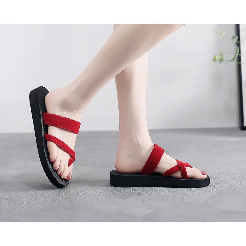 Summer New Toe Flip Flops for Women's Casual Sandals and Slippers, Women's Clip On Beach Shoes, Comfortable Flat Sandals and Slippers
