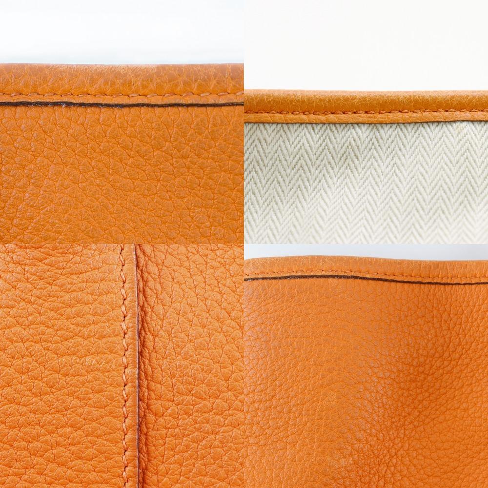 HERMES Garden party 36 PM Tote Bag Orange Negonda Women Used