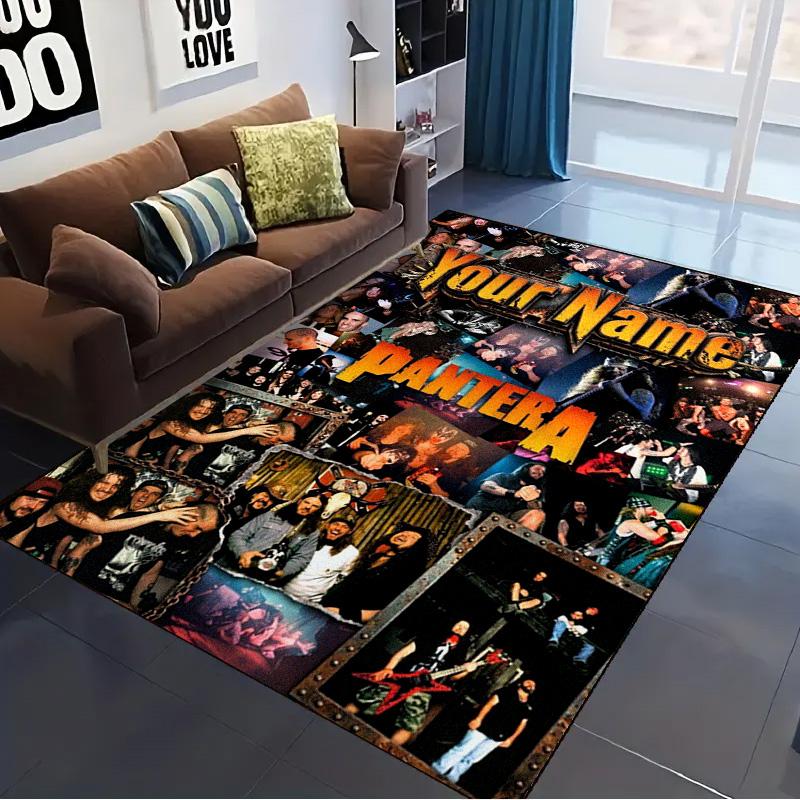 Name Custom Pantera Band Carpet Rug for Living Room Bedroom Home Sofa Decoration,Kids play Non-slip Floor Mat