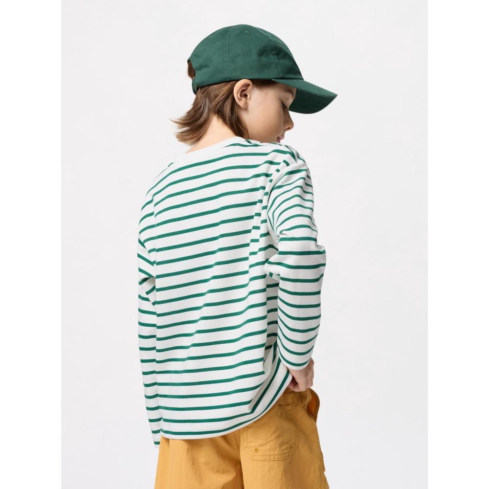 Uniqlo Детская футболка Airism CoTTon Crewneck с длинным рукавом