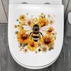 Creative Bee Sunflower Decals Bathroom Toilet Sticker Wardrobe Refrigerator Door Stickers Removable