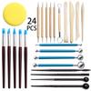 24-Piece Pottery & Sculpture Tool Set - Clay, Stone Carving Knives & Silicone Dotting Pens