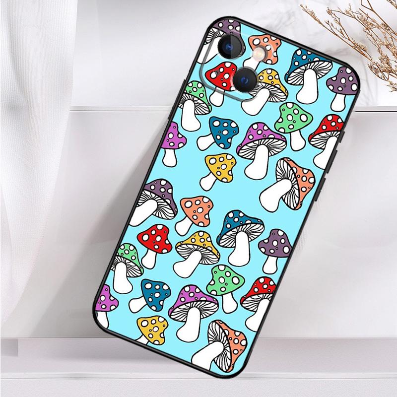 Psychedelic Mushrooms Florals Case For iPhone 14 16 15 Pro Max 11 12 13 Mini 7 8 Plus X XR XS MAX Soft Shockproof Cover