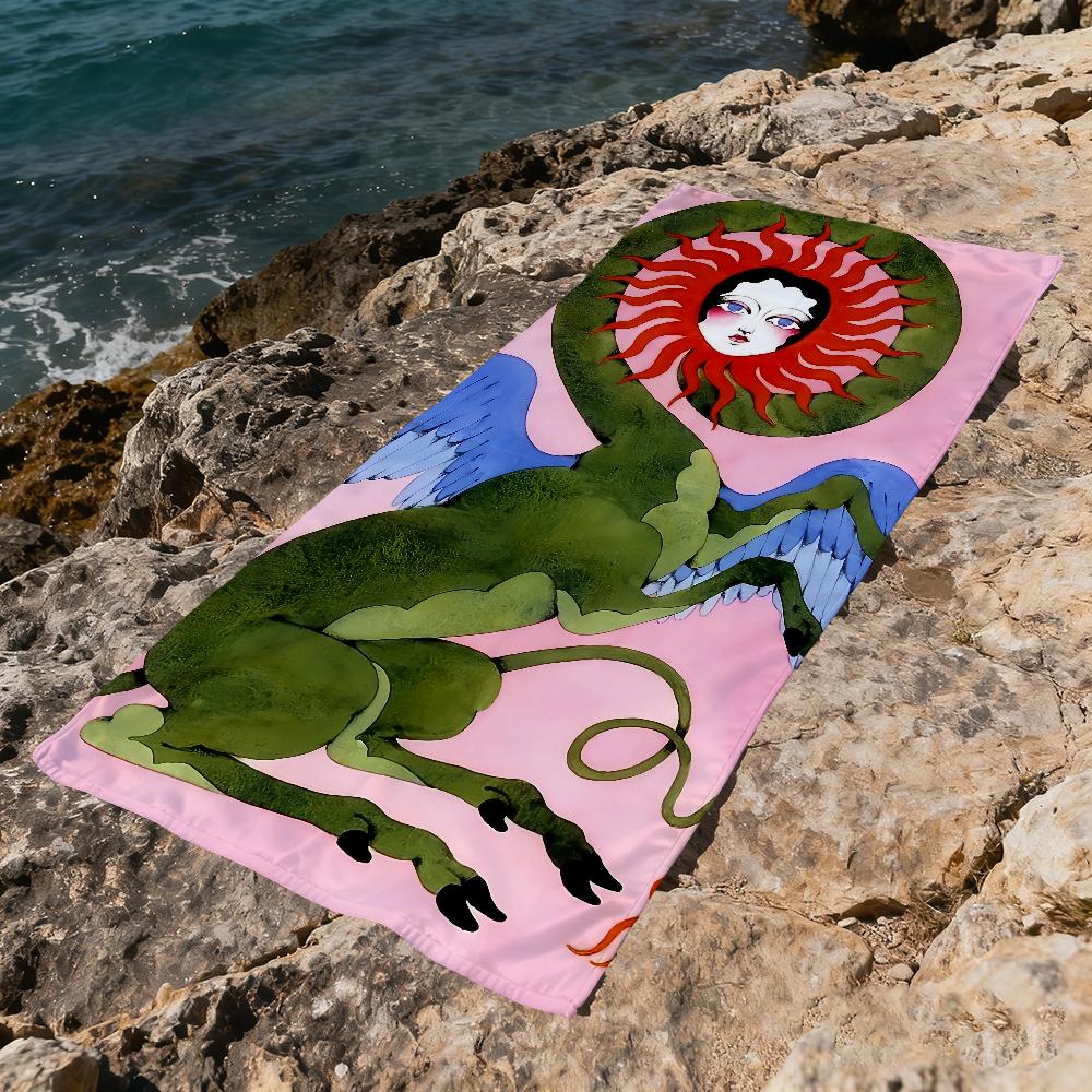 L-lIAM art A-aLVY Towel Large Quick-Drying Microfiber soft Beach Towel for Travel Fitness Sauna Bathing Camping
