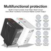 Универсальное зарядное устройство PD65W - Сертифицировано CE, ROHS, FCC, С портами Type-C QC3.0, Поддерживает австралийские, британские, европейские и американские стандарты, Порт A+C.