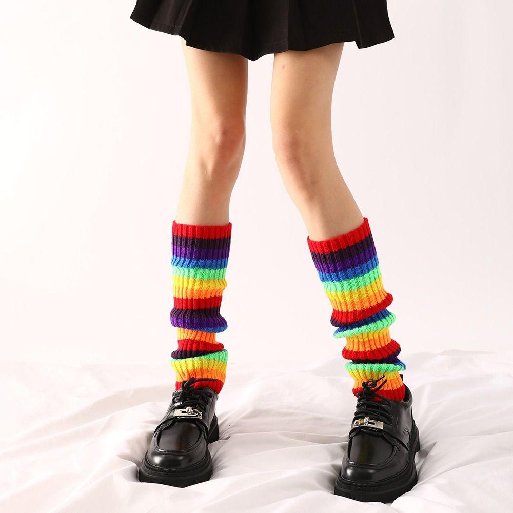 Гетры Харадзюку Лолита Y2K Неоновые В рубчик Гетры для Аксессуаров для Костюма на Хэллоуин