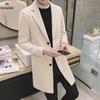 Men's Trendy Mid-Length Woolen Coat - 2024 Spring/Autumn Korean Style