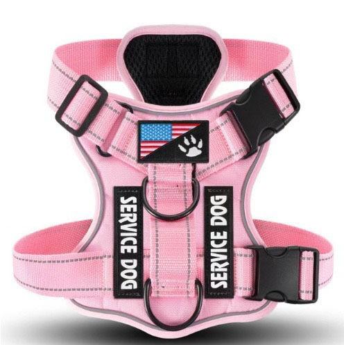 Service Dog Harness, Reflective Dog Vest Harness with 5 PCS Patches, Adjustable Soft Oxford Pet Harness, Inner Layer Mesh, Easy