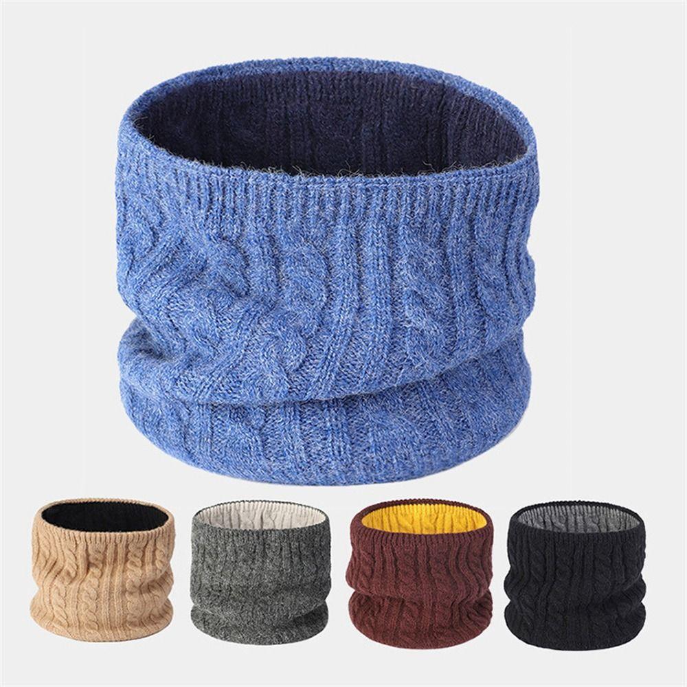 Thick Knitted Neck Gaiter Keep Warm Half Face Mask Fashion Cold-proof Collar Winter