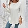 Fashionable Women's Long Sleeved Lightweight Sweater Loose Round Neck Top