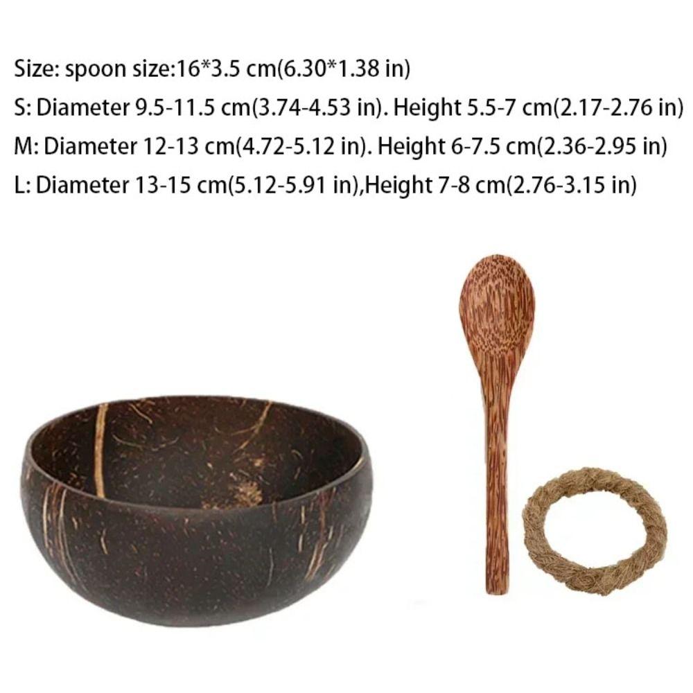 Natural Coconut Bowls Wooden Serving Dishes New Utensils Breakfast