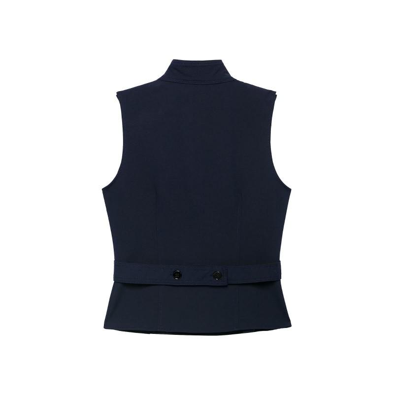 Womens Slim Fit Stand Collar Button-Up Vest 2026 Office Chic Lightweight Sleeveless Top