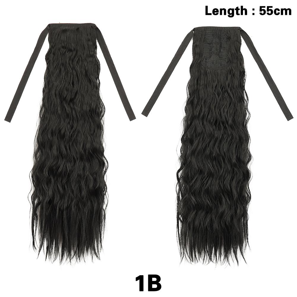 LISI HAIR Синтетическая кукуруза вьющиеся двойной ремень хвостик расширение обертывание вокруг длинные вьющиеся волнистые хвостики шиньон для женщин носить