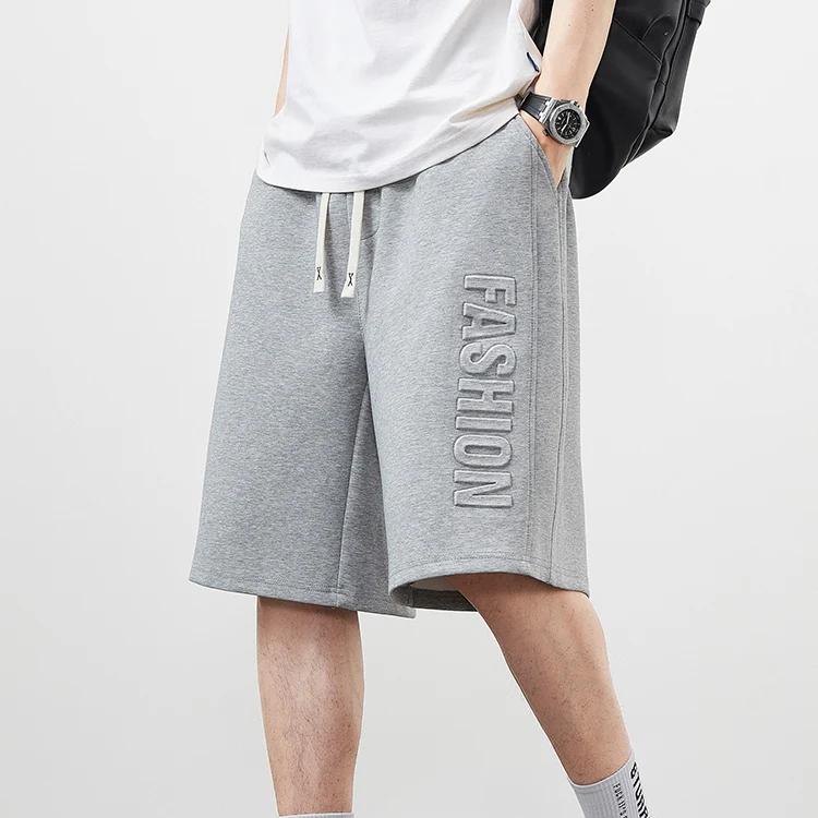 Летние мужские шорты, модные однотонные свободные хлопковые спортивные шорты с буквенным принтом, прямые повседневные шорты, большой размер 8XL