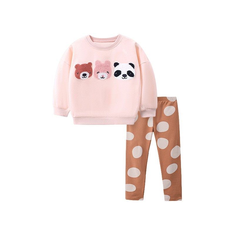 Little Maven Fashion Зимний свитер для девочек с флисовой подкладкой Осенний детский костюм Милая блузка и брюки для девочки
