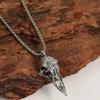 Retro Nordic Style Crow Skull Pendant Animal Bird Necklace For Men Personalized Jewelry Lucky Amulet Gift