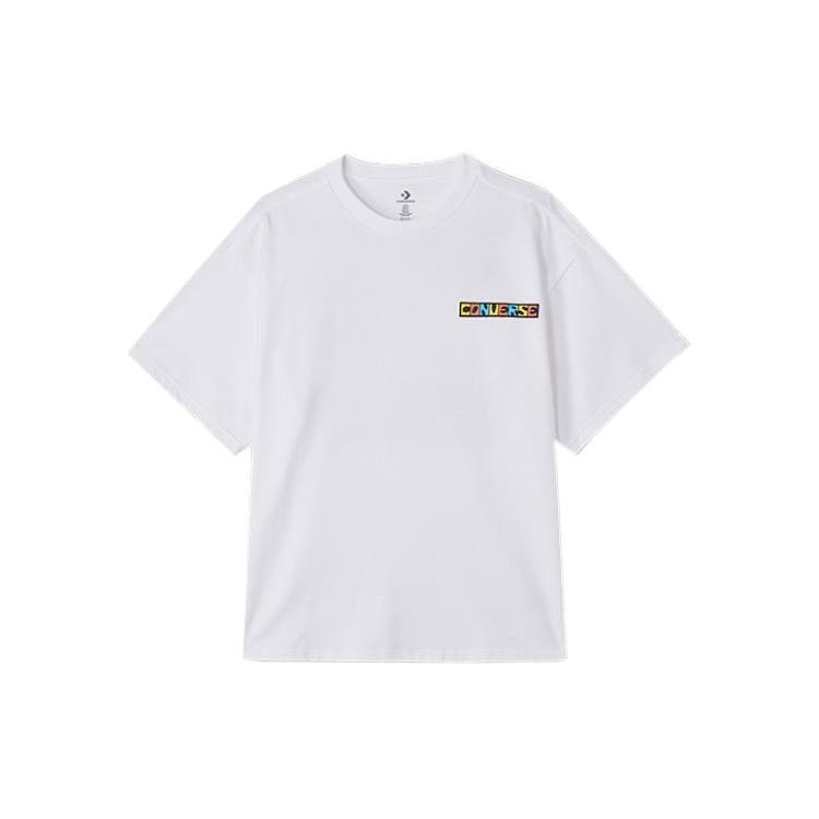 Converse T Shirts Men's White Crew Neck Moderate Straight Fit 10024728-A02