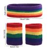 Polyester Athletic Sweat Bands Colorful Fitness Wrist Brace Rainbow Tennis Headband  Table Tennis