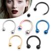 Украшения для тела Gauge Hip Hop Подкова Пирсинг ушей Кольцо для носовой перегородки Кольца для сосков и бровей