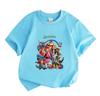 Kids Boys Girls 100% Cotton Short Sleeve O-neck T-shirt, Cute Animated Animal Group Print Casual Soft Tees for Children Daily Wear, Breathable Lightwe