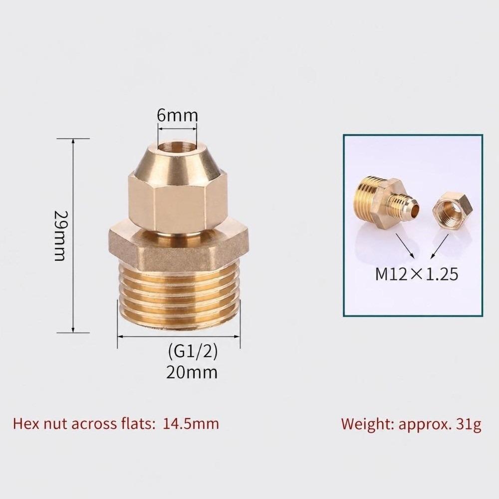 1/4" 3/8" 1/2" Male Thread Flare Adapter Brass Male Thread Connector Air Conditioning System