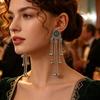 Богемные этнические серьги с бубенчиками, кисточками и стразами
