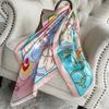 90cm *90cm Design Scarf Lady Shawl Printed Silk Felt Headscarf Scarf Lady Headscarf Square Scarf Lady Wrap Scarf 2021