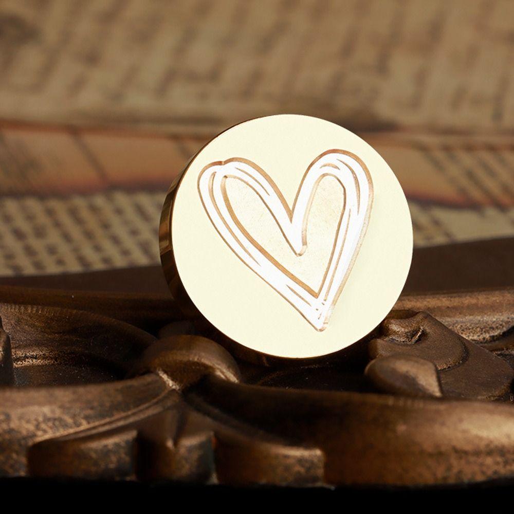 Round 3D Sealing Stamp Heads Love Heart Paint Seals Stamps  for Envelopes Postcards