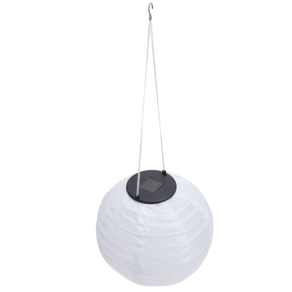 Waterproof LED Solar Cloth Chinese Lantern Outdoor Wedding Party Garden Hanging Hook Lamp